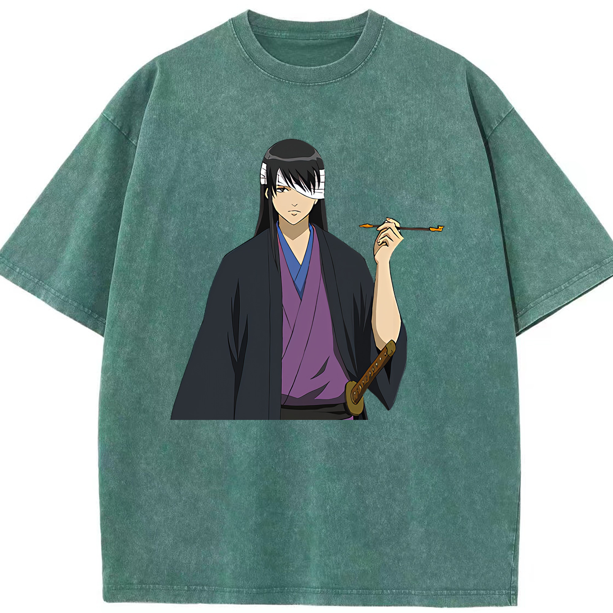 （画像用） ぎんたま 坂田銀時（さかたぎんとき） 神楽 志村新八（しむら しんぱち） GINTAMA Sakata Gintoki Kagura Shimura Shinpachi 綿100% ヴィンテージ風 半袖Tシャツ（フロントプリント）